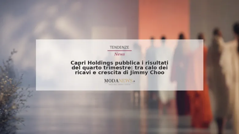 Capri Holdings pubblica i risultati del quarto trimestre: tra calo dei ricavi e crescita di Jimmy Choo